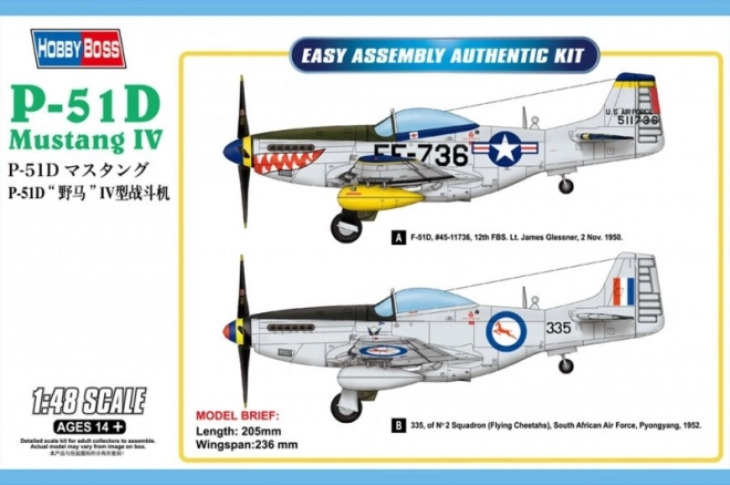 Modello Plastico Aereo Fighter P-51D Mustang IV