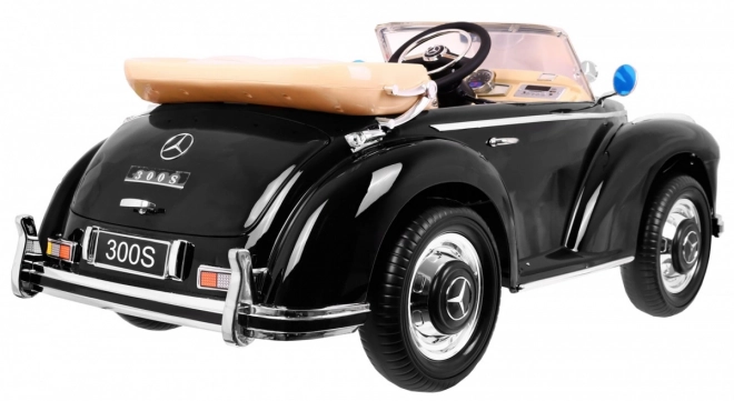 Mercedes Benz 300S Retrò per bambini Laccato Nero + telecomando + EVA + avvio lento + LED MP3