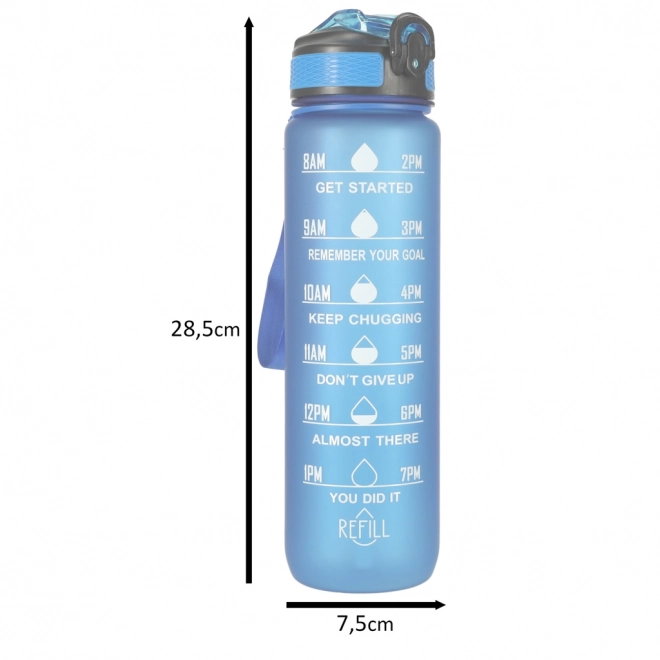 Borraccia rosa 1L per palestra con beccuccio e misurino motivazionale – Blu