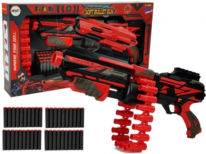 Grande Blaster a Proiettili in Schiuma Rosso e Nero con Mirino