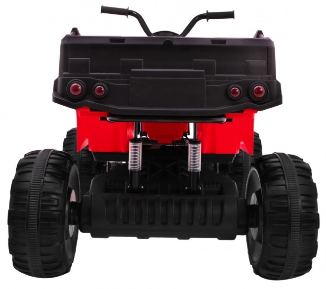 Quad XL ATV 2,4GHz a batteria per bambini Rosso + telecomando + trazione 4x4 + portapacchi + avviamento gratuito + EVA + LED audio