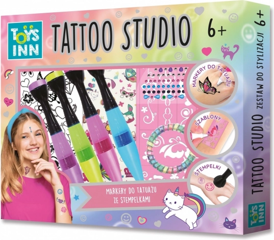 set di pennarelli per tatuaggi con timbri tattoo studio