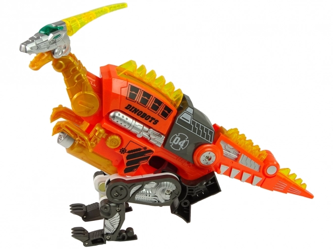 Dinobots trasformabile Velociraptor arancione con scudo