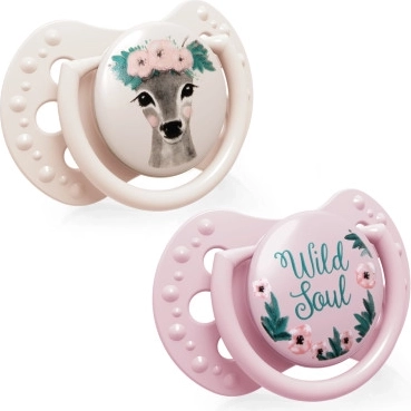 LOVI Ciuccio in silicone dinamico WILD SOUL 3-6 mesi 2 pz bambina