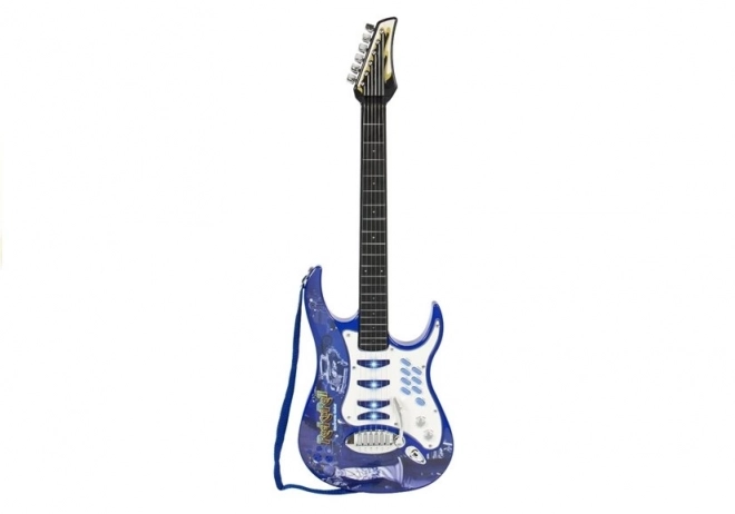 Chitarra elettrica blu per bambini con microfono e amplificatore