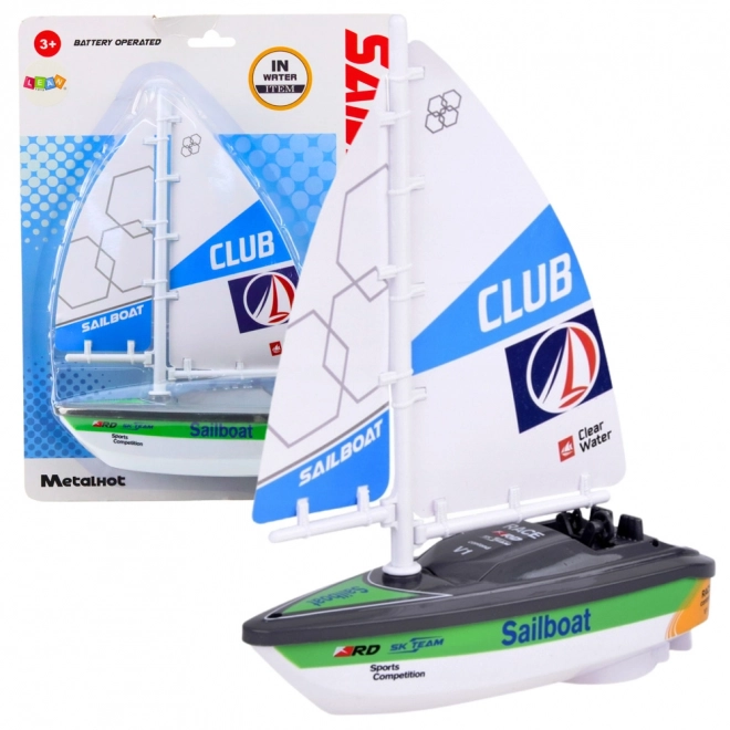 Barca a vela con motore turbina verde