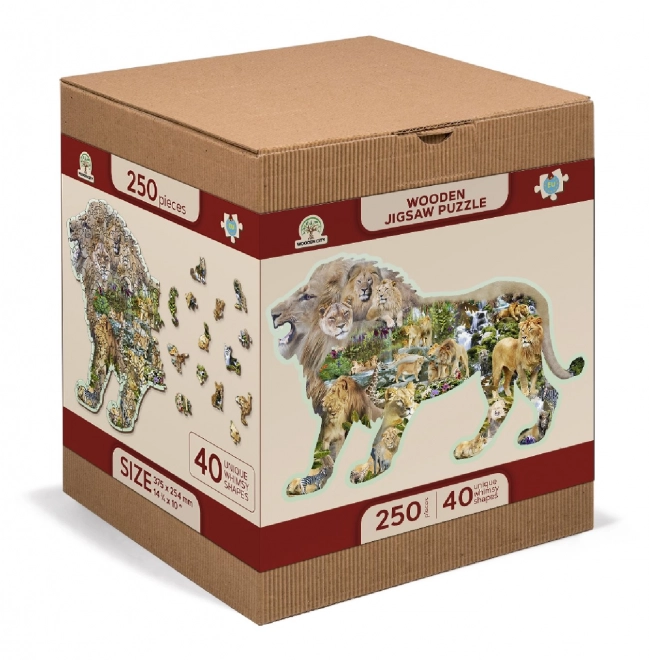 Puzzle di legno Leone ruggente 250 pezzi