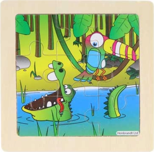 Puzzle in legno Giungla con Leone 9 pezzi