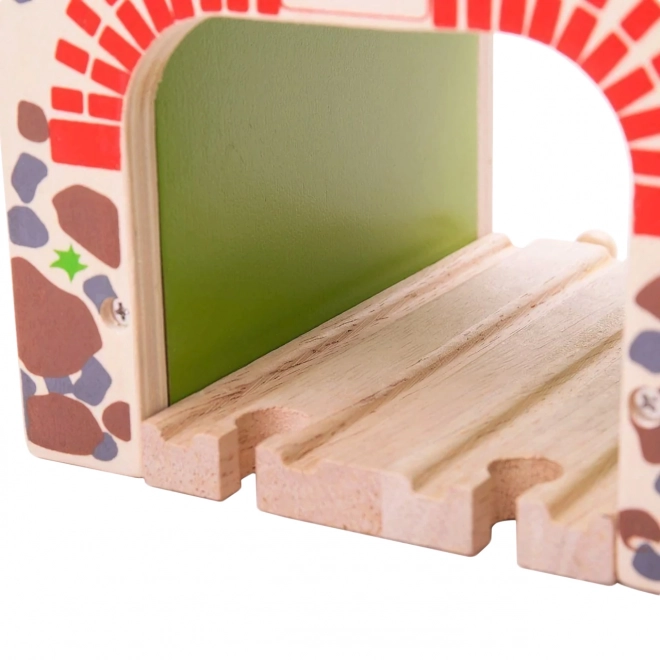 Tunnel ferroviario doppio di mattoni rossi Bigjigs Rail