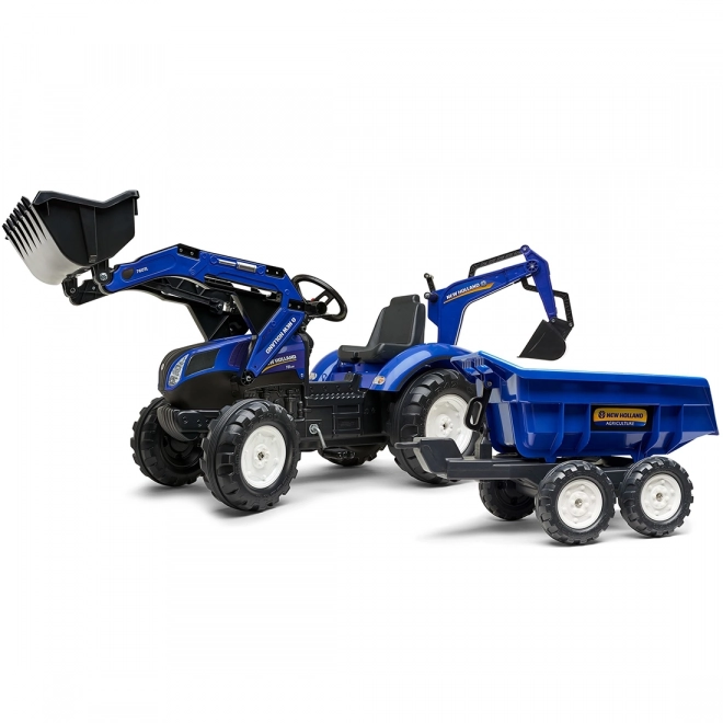 Trattore New Holland con rimorchio blu per bambini dai 3 anni