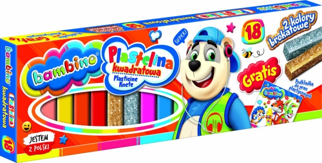 Plastilina quadrata 18 colori Bambino