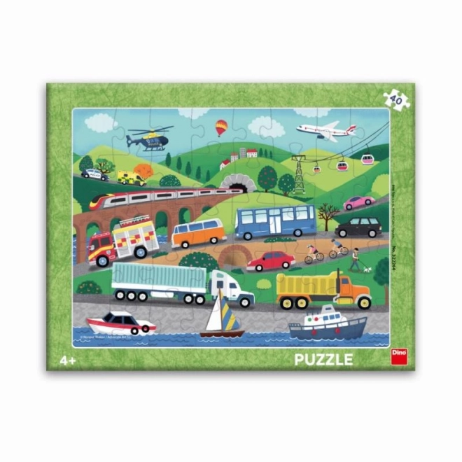 Puzzle DINO mezzi di trasporto 40 pezzi