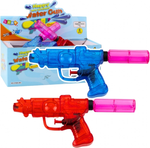 Pistola ad acqua trasparente - mix rosso/blu