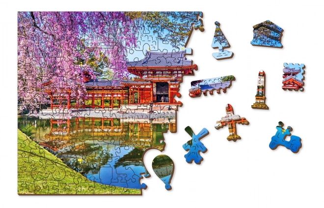 Puzzle in legno Tempio Byodo-in, Kyoto 2 in 1