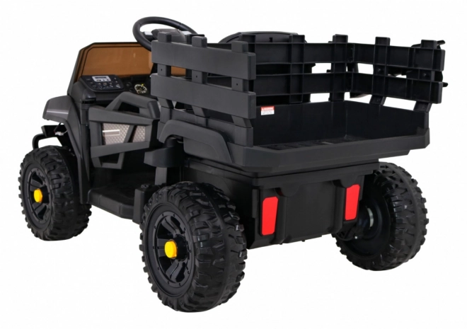 Pick-up agricolo per bambini nero + telecomando + portapacchi + pala + EVA + MP3 LED