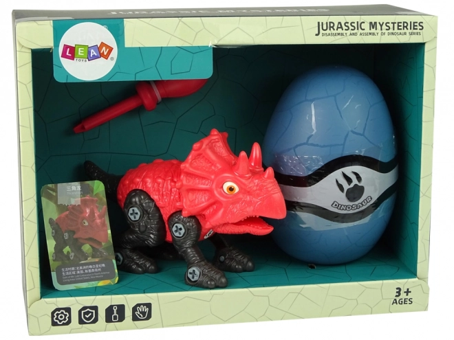 Set dinosauro triceratopo con uovo fai-da-te cacciavite