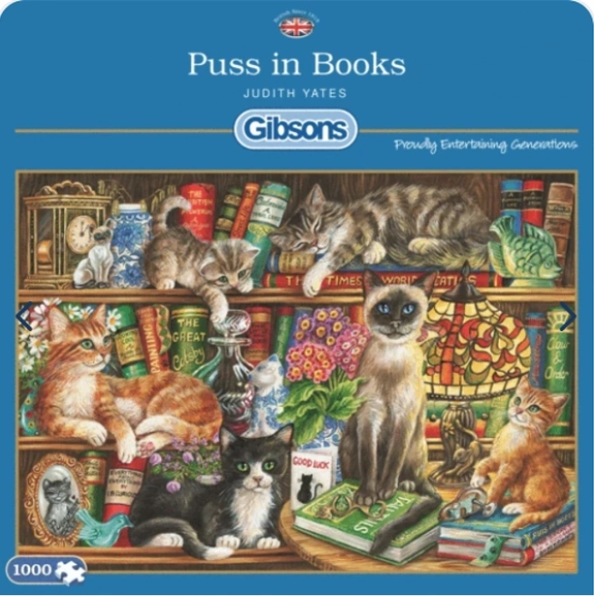 Puzzle GIBSONS Gatti nei Libri 1000 Pezzi