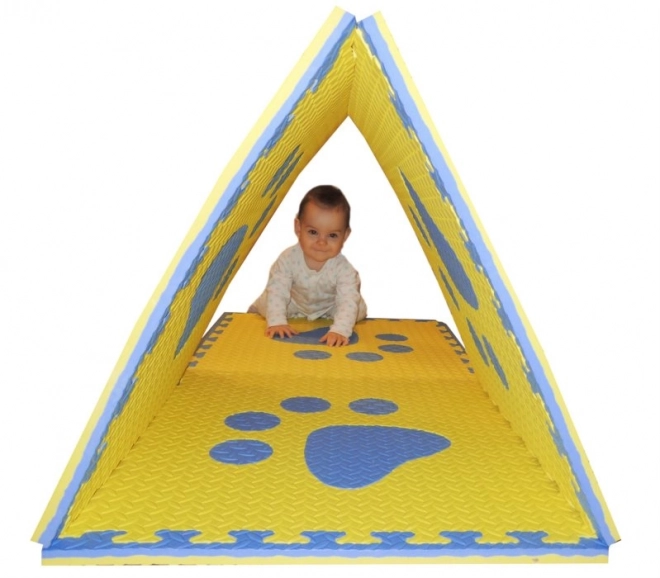 Tappeto puzzle in schiuma per bambini - Blu e Giallo