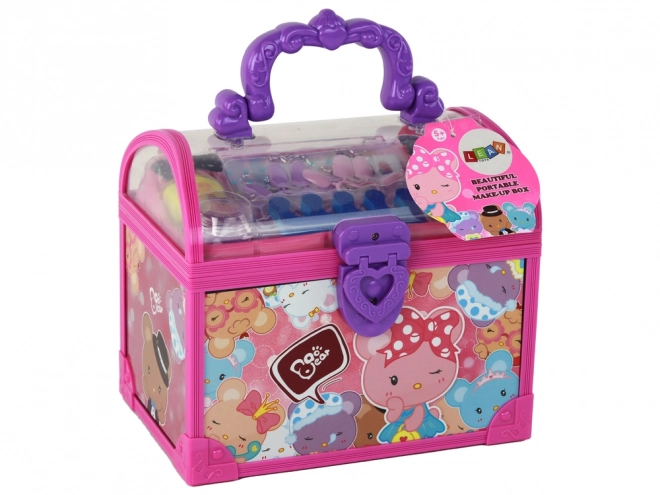 Valigetta Bellezza Rosa per Bambini con Accessori Trucco e Unghie