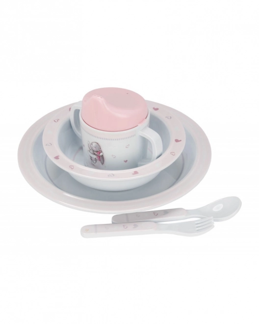 Set forchetta e cucchiaio rosa