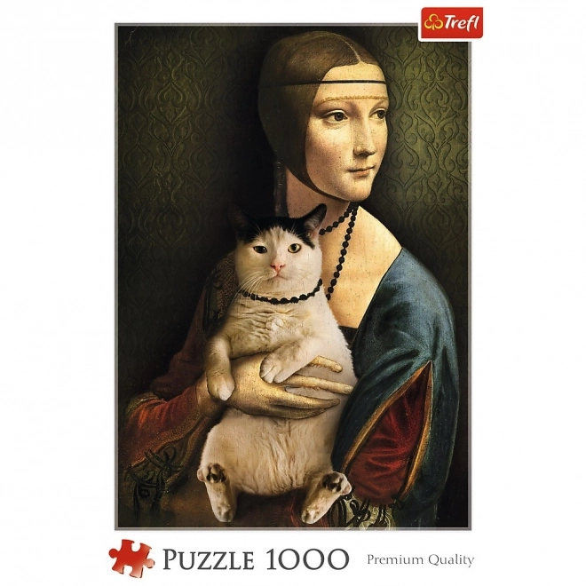 Puzzle 1000 pezzi Dama con gatto