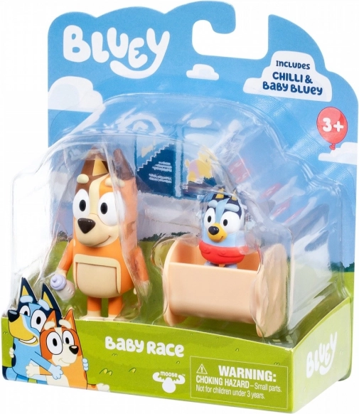 Set di figurine Bluey 2 pezzi Baby Bluey e Chilli