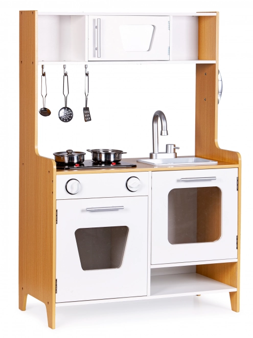 Cucina per bambini in legno con fornelli multimediali ECOTOYS