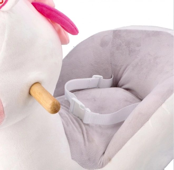 Bambola cavalcabile con seggiolino dolce unicorno