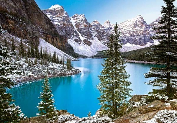 Motivo del lago canadese nelle Montagne Rocciose