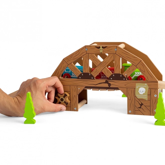 Ponte sospeso in legno per treno Bigjigs Rail