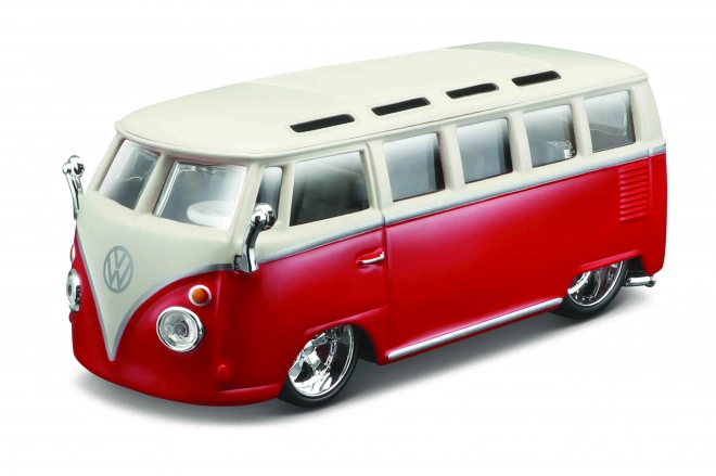 Furgone Volkswagen Samba rosso e bianco