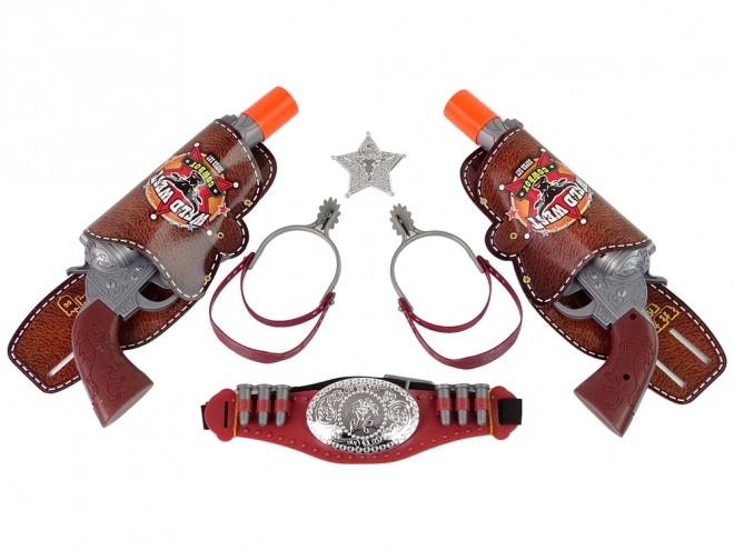 Set da cowboy per bambini con due pistole e accessori