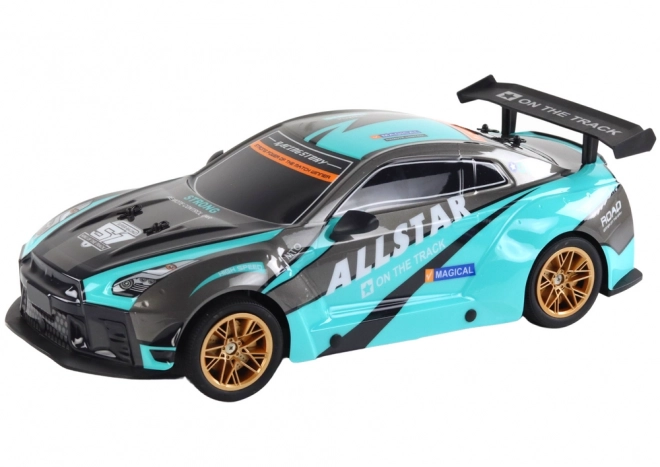 Grande Auto Sportivo Radiocomandato 1:10 Turchese e Nero