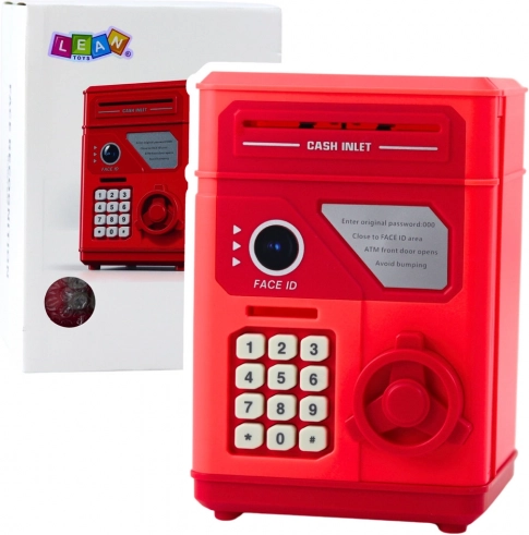 Cassaforte elettronica per bambini salvadanaio con PIN, rossa