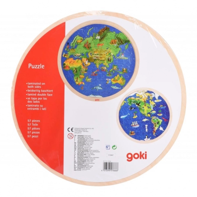 Puzzle Mappa del Mondo a Doppia Faccia