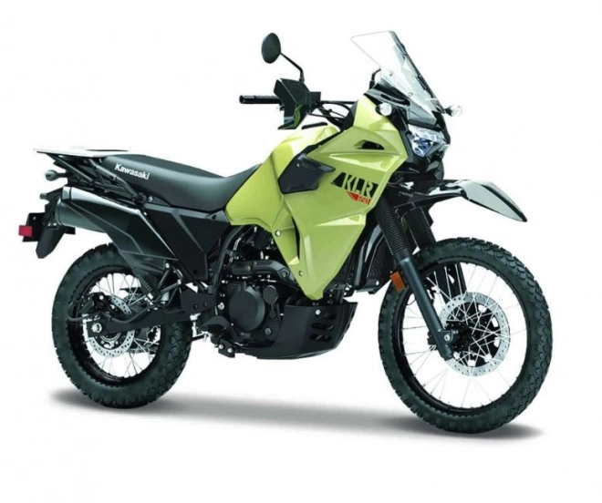 Modello Kawasaki KLR 650 con supporto 1/18