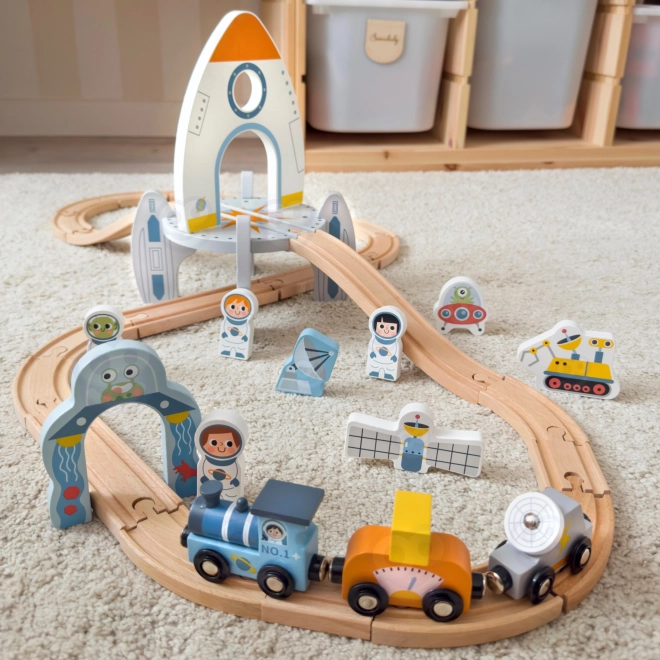 Trenino Spaziale in Legno di Tooky Toy