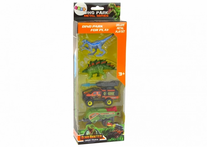 Set Giocattolo Dinosauri con Veicolo Futuristico