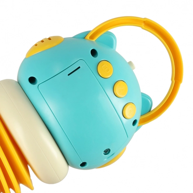 Giocattolo sensoriale a fisarmonica Gufo blu con LED per bambini