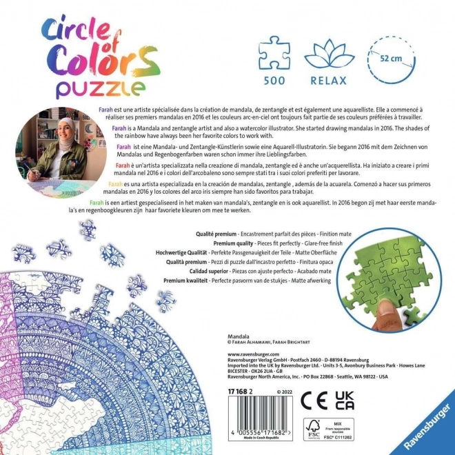 Puzzle Mandala Cerchio di Colori Ravensburger 500 pezzi