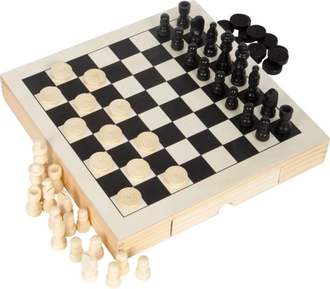 Set di scacchi compatto in legno 3-in-1 small foot