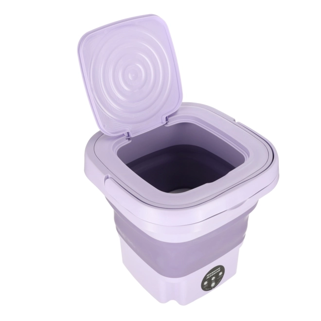 Lavatrice Portatile Mini Pieghevole da Viaggio 8L Viola