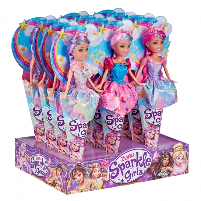 fata unicorno Sparkle Girlz in confezione a cono