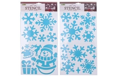 decorazione stencil neve 47,5x24,5 cm natale