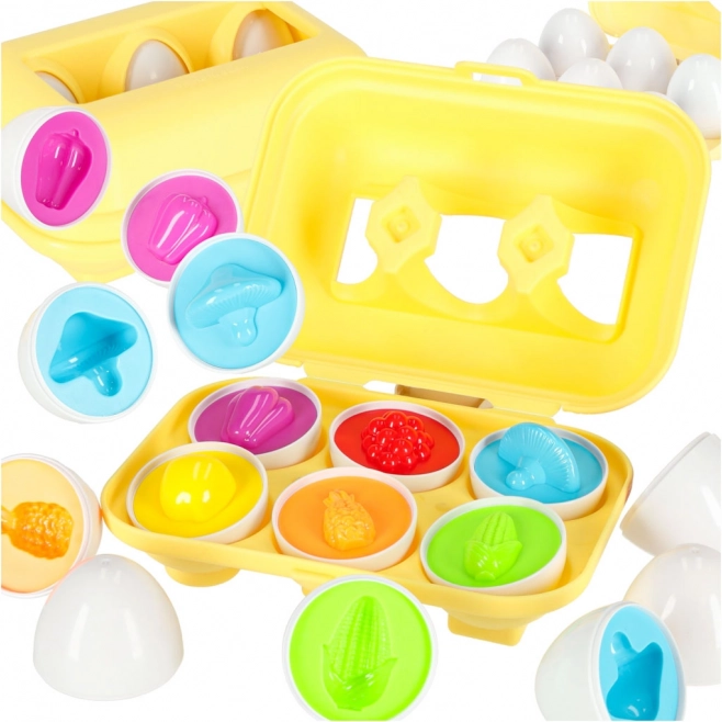 Giocattolo educativo per bambini Montessori - Riconoscimento delle forme e dei colori con uova