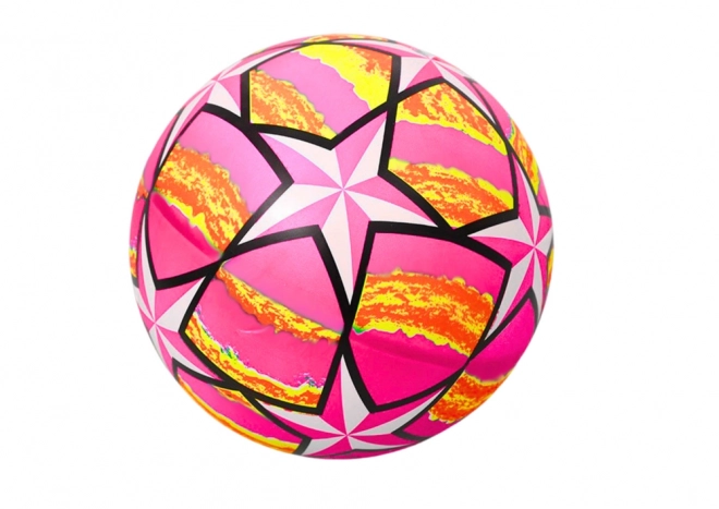 Palla da gioco gomma rosa stelle 24 cm