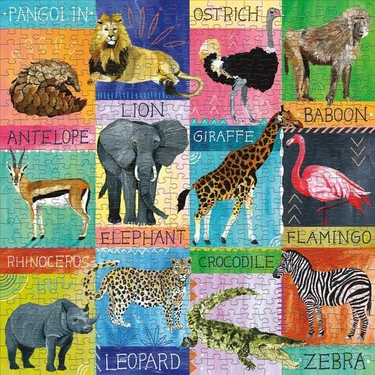 Mudpuppy Puzzle Safari Collage 500 Pezzi