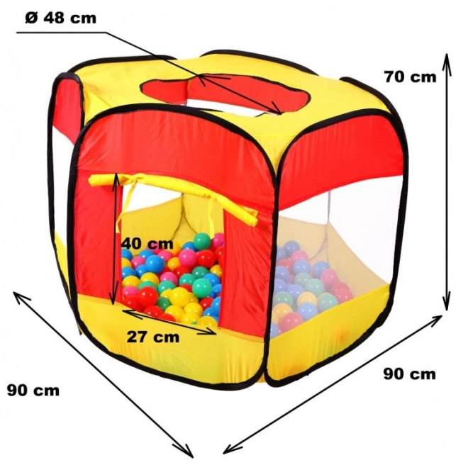 Tenda pop-up esagonale con palline