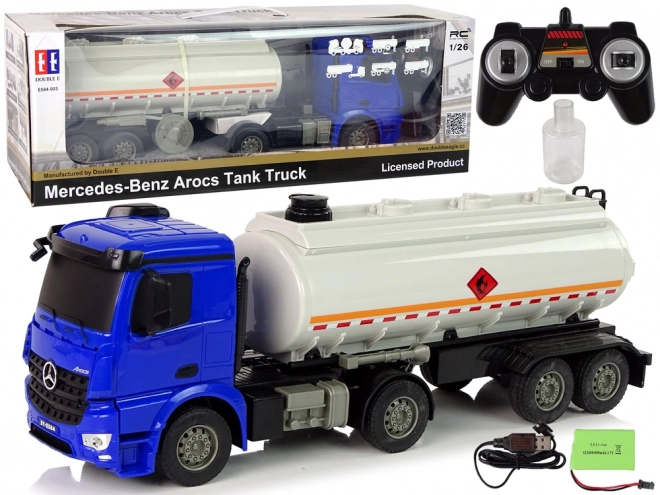 Camion Cistern R/C Mercedes Arocs Blu 1:26 Acqua