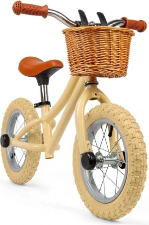 bigjigs toys bicicletta senza pedali color crema con cestino